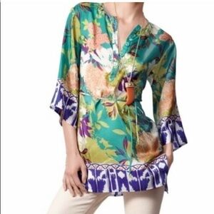 CABI poetry tunic top floral silk small style 812